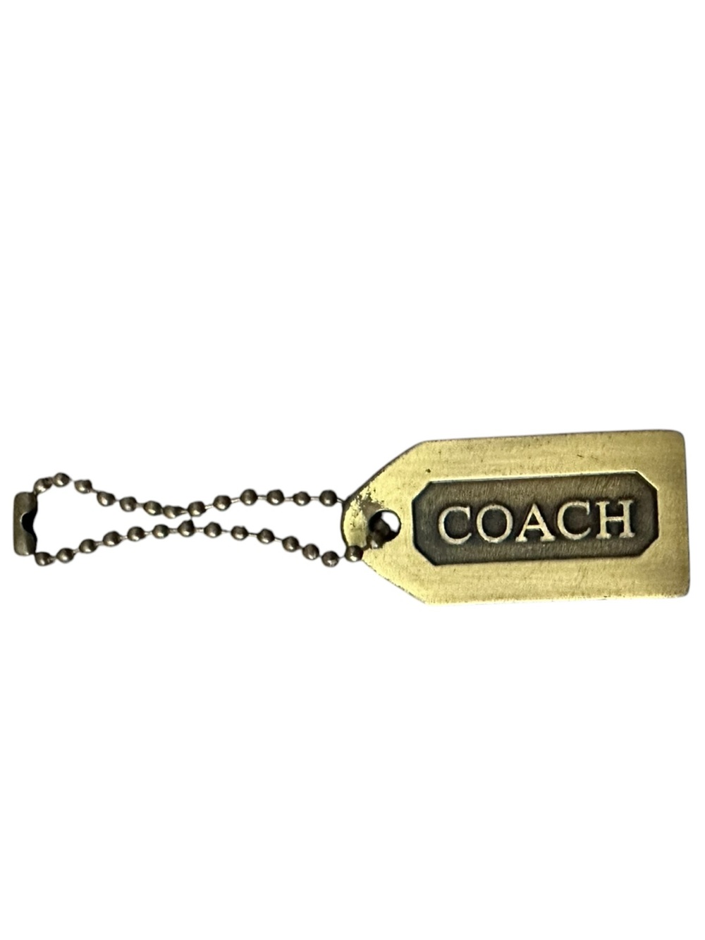 COACH Vintage Style Antique Brass Tone Metal Hang Tag Purse Replacement Charm